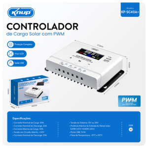 CONTROLADOR CARGA SOLAR SC40A+