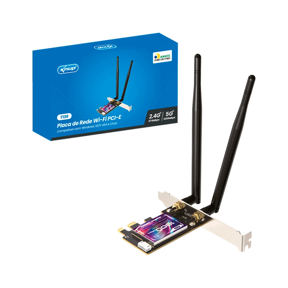 PLACA REDE WI-FI PCI-E T136 - Imagem 1