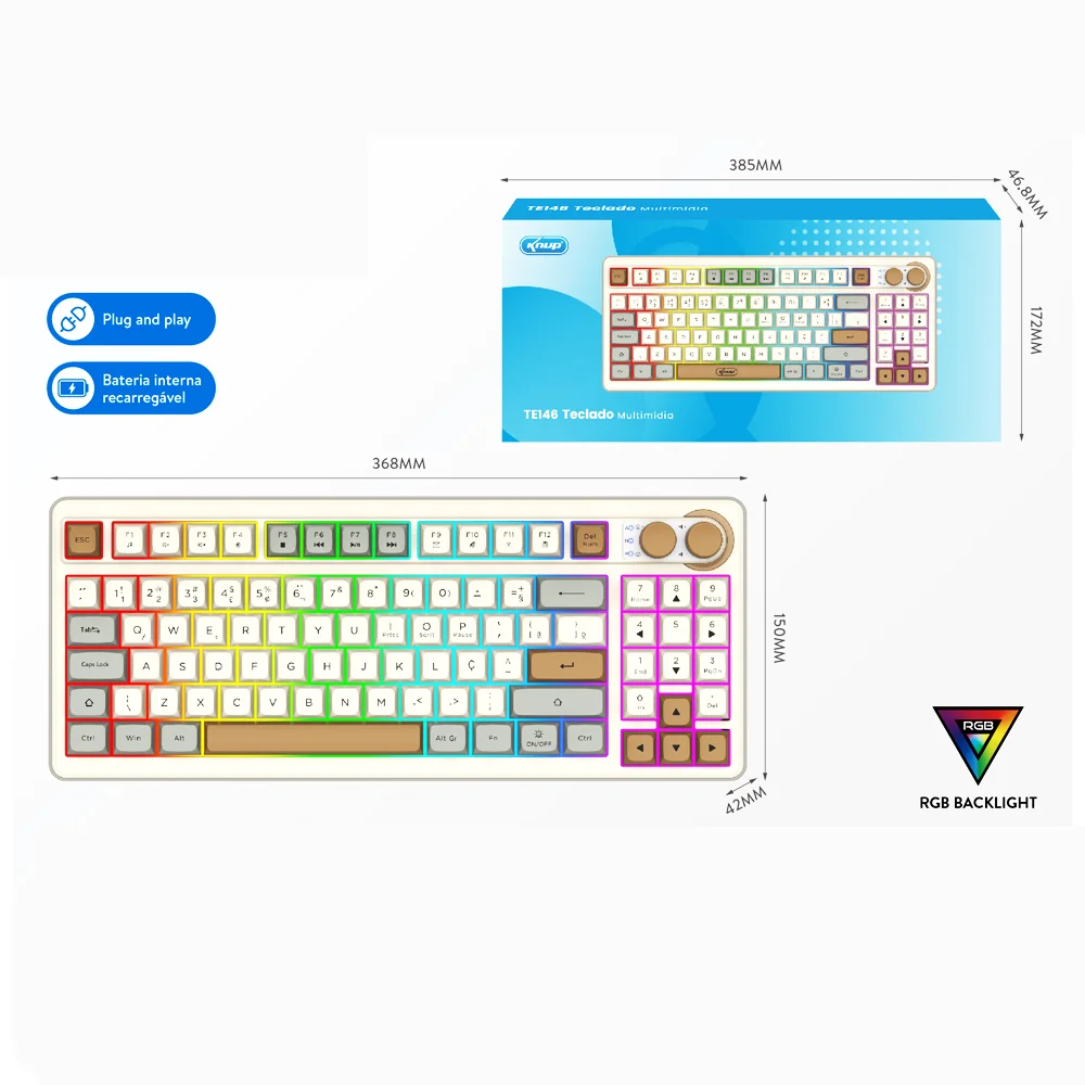 TECLADO MULTIMÍDIA TE146 - Imagem 1