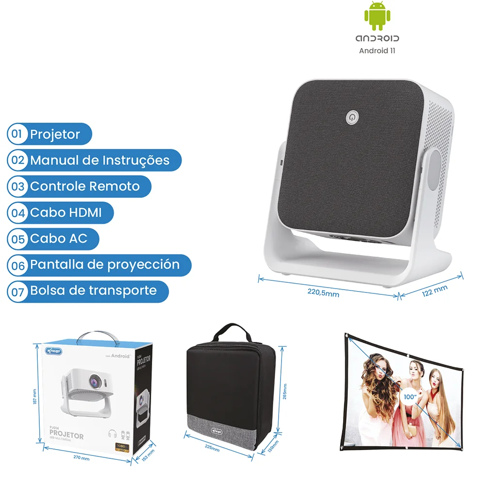 PROJETOR LED MULTIMÍDIA PJ014 - Imagem 1