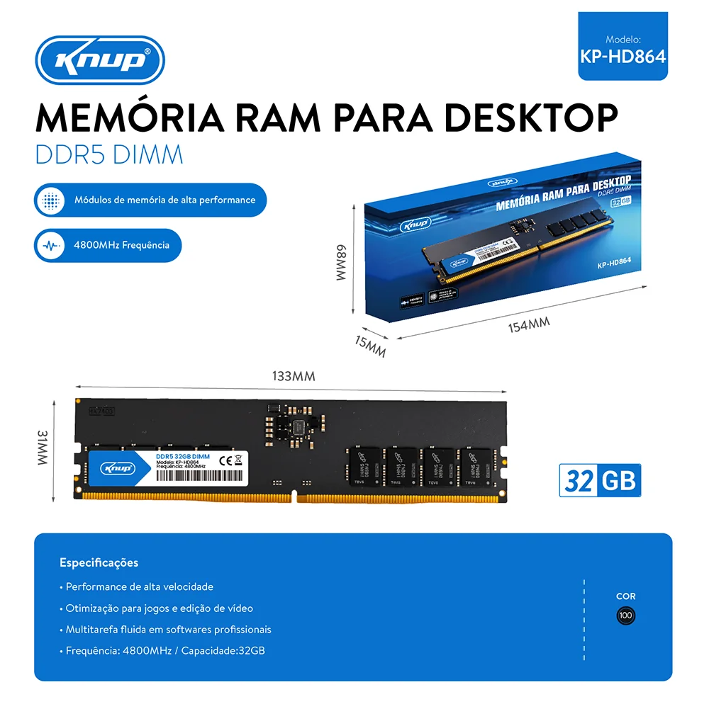 MEMÓRIA RAM DDR5 DIM HD864 - Imagem 1